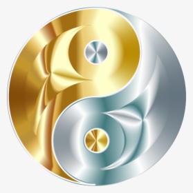 Symbol,yellow,computer Wallpaper - Yin And Yang Gold, HD Png Download, Transparent PNG