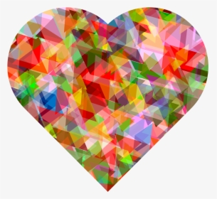 Multi Colors Crystal Heart Png Image - Multi Colors, Transparent Png, Transparent PNG