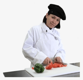 Chef Student Chopping Vegetables On A Cutting Board - Chef And Student Png, Transparent Png, Transparent PNG