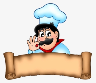 Chef With Paper Banner - Hotel Cook Logo Png, Transparent Png, Transparent PNG