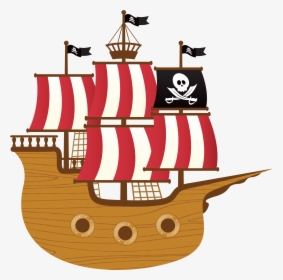Transparent Ship Clip Art - Pirate Boat Clipart Png, Png Download, Transparent PNG