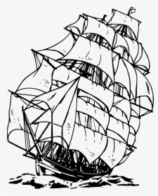 Black And White Pirate Png - Pirate Ship Clipart Black And White, Transparent Png, Transparent PNG