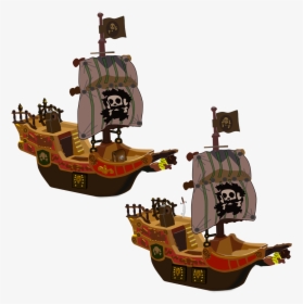 Spot The Difference Between Those Two Pirate Ships - Cartoon Pirate Ship 3d, HD Png Download, Transparent PNG