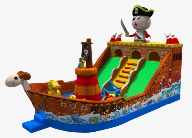 Thickened Pvc Pirate Ship Inflatable Castle With Slide - Boat, HD Png Download, Transparent PNG