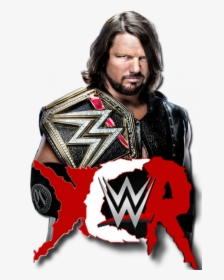 Aj Styles Wwe Champion Png , Png Download - Aj Styles Holding Wwe Championship, Transparent Png, Transparent PNG