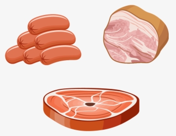 Mortadella Ham Bologna Sausage Steak - Sausage And Ham Cartoon, HD Png Download, Transparent PNG