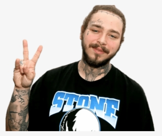 Post Malone Peace Sign - Post Malone Face Tattoos, HD Png Download, Transparent PNG