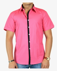 Dot Printed Pink Half Shirt Png Image - Мужская Розовая Футболка, Transparent Png, Transparent PNG