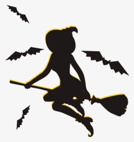 Halloween Witch Poster - Flying Halloween Witch Png, Transparent Png, Transparent PNG
