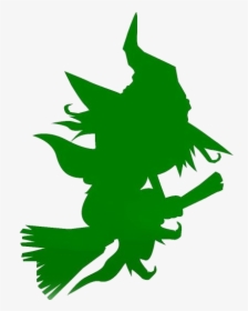 Witch Png Logo - Cute Witch On Broom, Transparent Png, Transparent PNG