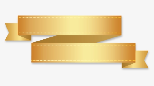 Golden Ribbon Banner Half Half With Fold Wedge End - Double Gold Ribbon Png, Transparent Png, Transparent PNG
