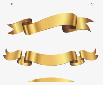 gold ribbon banner vector clipart