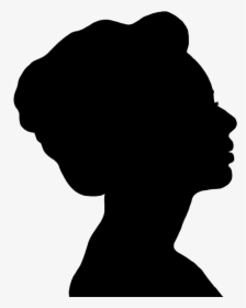 Black Silhouette Of Woman Hair Done - Female Face Silhouette Png, Transparent Png, Transparent PNG