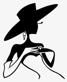 Woman With A Hat Silhouette - Lady With Hat Silhouette, HD Png Download, Transparent PNG
