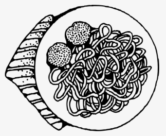 Pasta Clip Art - Pasta Black And White, HD Png Download, Transparent PNG