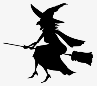 Halloween Transparent Png Pictures - Witch Clipart Black And White, Png Download, Transparent PNG