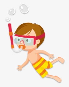 Boy Snorkeling - Kid Snorkel Clipart, HD Png Download, Transparent PNG