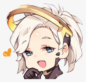 Overwatch Face Hair Nose Facial Expression Human Hair - Chibi Mercy Overwatch Transparent, HD Png Download, Transparent PNG