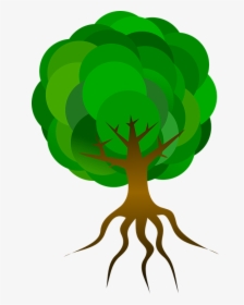 Tree, Branches, Roots, Skeleton, Plant, Leaves, Nature - Tree Cartoon With Roots, HD Png Download, Transparent PNG
