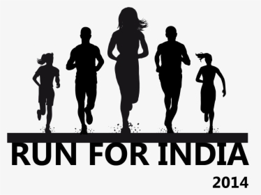 Front - Running People Silhouette Front, HD Png Download, Transparent PNG