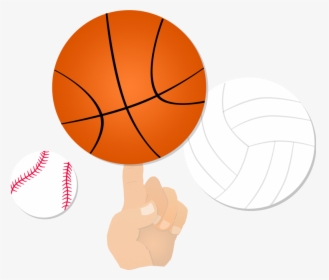 Hand Balancing A Basketball On One Finger With A Volleyball - Basketball Volleyball Softball And Track, HD Png Download, Transparent PNG