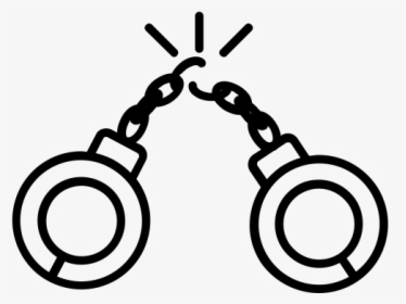 Handcuffs Rubber Stamp Stampmore - Broken Handcuffs Easy Drawing, HD Png Download, Transparent PNG