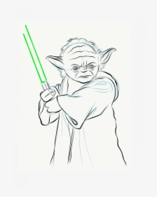 How To Draw A Cute Yoda From Star Wars Realistic Drawing - Drawing, HD Png Download, Transparent PNG