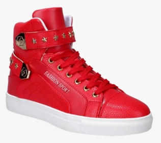 Walking-shoe - Nike Air Force 1 High Tops Red, HD Png Download, Transparent PNG