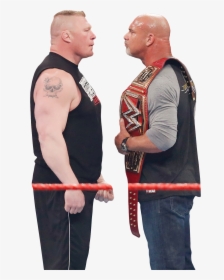 Brock Lesnar Roman Reigns Wrestlemania 33 Professional - Roman Reigns Face To Face Png, Transparent Png, Transparent PNG