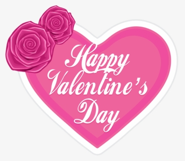 Happy Valentine S Day In Pink Heart - Happy Valentines Day Pink Heart, HD Png Download, Transparent PNG