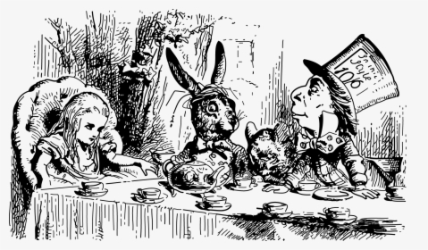 Drawn Alice In Wonderland Black And White - Alice In Wonderland Book Drawings, HD Png Download, Transparent PNG