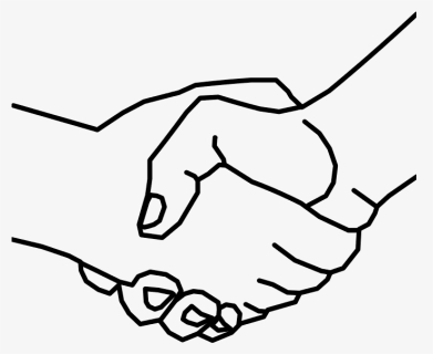 Handshake Clipart Black And White Png - Hand Shake Drawing Easy, Transparent Png, Transparent PNG