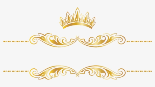 #gold #goldcrown #crown #swirls #banner #header #textline - Transparent Gold Crown Border, HD Png Download, Transparent PNG