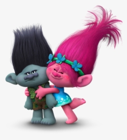 Trolls Branch And Poppy Transparent Png Image - Princesa Poppy Y Ramon, Png Download, Transparent PNG