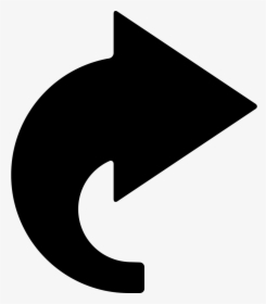 Curved Right Black Arrow - Curved Directional Arrows Top View, HD Png Download, Transparent PNG