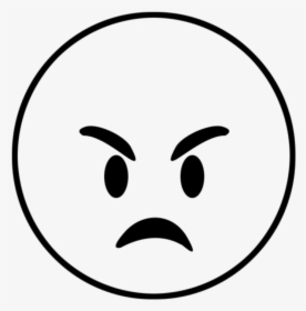 Transparent Angry Emoji Png - Angry Emoji Black And White, Png Download, Transparent PNG