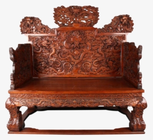 Chinese Huanghuali Dragon Throne Chair - Wood Carving, HD Png Download, Transparent PNG