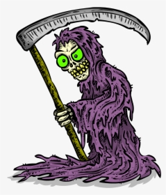 Image Of Googly-eyed Grim Reaper Vinyl Sticker - Transparent Grim Reaper Sticker, HD Png Download, Transparent PNG