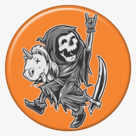 Happy Grim Reaper - Grim Reaper Riding Unicorn, HD Png Download, Transparent PNG