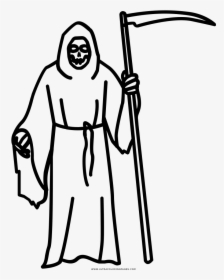 Grim Reaper Coloring Page - Cartoon, HD Png Download, Transparent PNG