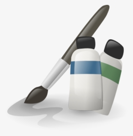 Paintbrush And Paints Svg Clip Arts - Pędzel Grafika, HD Png Download, Transparent PNG