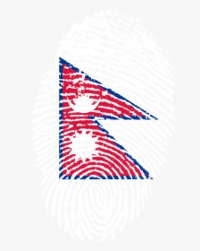 Nepal Flag Fingerprint Country - Nepal Flag Fingerprint, HD Png Download, Transparent PNG