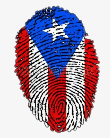 #dactilar Puerto Rico Flag - Puerto Rican Flag Fingerprint, HD Png Download, Transparent PNG