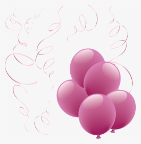 Grupo De Globos Morados - Birthday Pink Balloon Png, Transparent Png, Transparent PNG