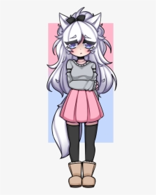 Adoptable - White Fox Anime Girl, HD Png Download, Transparent PNG