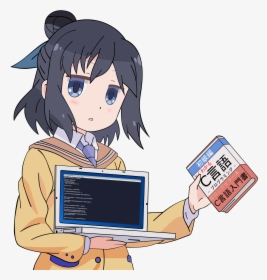Anime Girls Holding Programming Books, HD Png Download, Transparent PNG