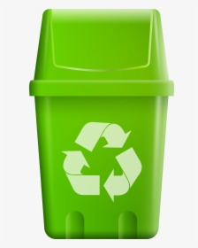 Trash Bin With Recycle Symbol Png Clip Art - Trash Can With Recycling Symbol, Transparent Png, Transparent PNG