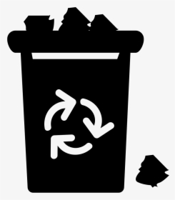 Garbage With Recycle Sign Overflowing With Trash - Garbage Icon Png, Transparent Png, Transparent PNG