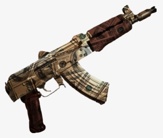 Gun Gold Guns Machine Ak47 Draco Pistola Money Custom - Gun Png, Transparent Png, Transparent PNG
