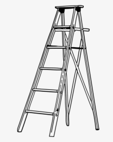 Ladder, Aluminium, Foldable, Metal, Single, Climb - Ladder Clipart Black And White, HD Png Download, Transparent PNG